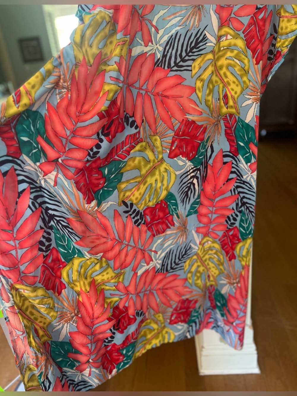 Tropical Maxi Dress Dolman Sleeve Kaftan Boho Resort Cover Up Cruise Vacation - Picture 8 of 10